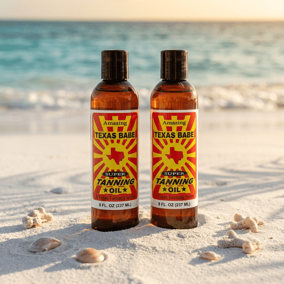 Texas Babe Tanning Oil – All-Natural, No Mineral Oil, 8 fl oz (TWIN PACK)