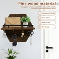 thumbnail image 5 of 2PCS Key Hanger Rack Wall Mounted Key and Mail Holder Decorative Entryway Key Organizer Shelf with Hooks Wooden Key Holder Rack Farmhouse Key Holder for Key Sunglasses Mail, 5 of 8