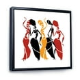 thumbnail image 3 of Designart 'Beautiful Red Black and Yellow Dancers Afro American Silhouettes' Modern Framed Canvas Wall Art Print, 3 of 5