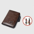 thumbnail image 3 of RFID Blocking Leather Wallet for Men Slim Bifold Credit Card Holder with Zipper Purse Large Capacity - Proof Fashionable Wallet, 3 of 3