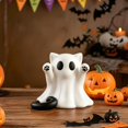 thumbnail image 6 of 1 Pcs Halloween Ghost Figurine Cute Spooky Unique Cat Design Cartoon Mini Figurines Desk Ornament Decorations Indoor for Halloween Decor Home Table Bedroom Office Desktop Display Ornaments, 6 of 9