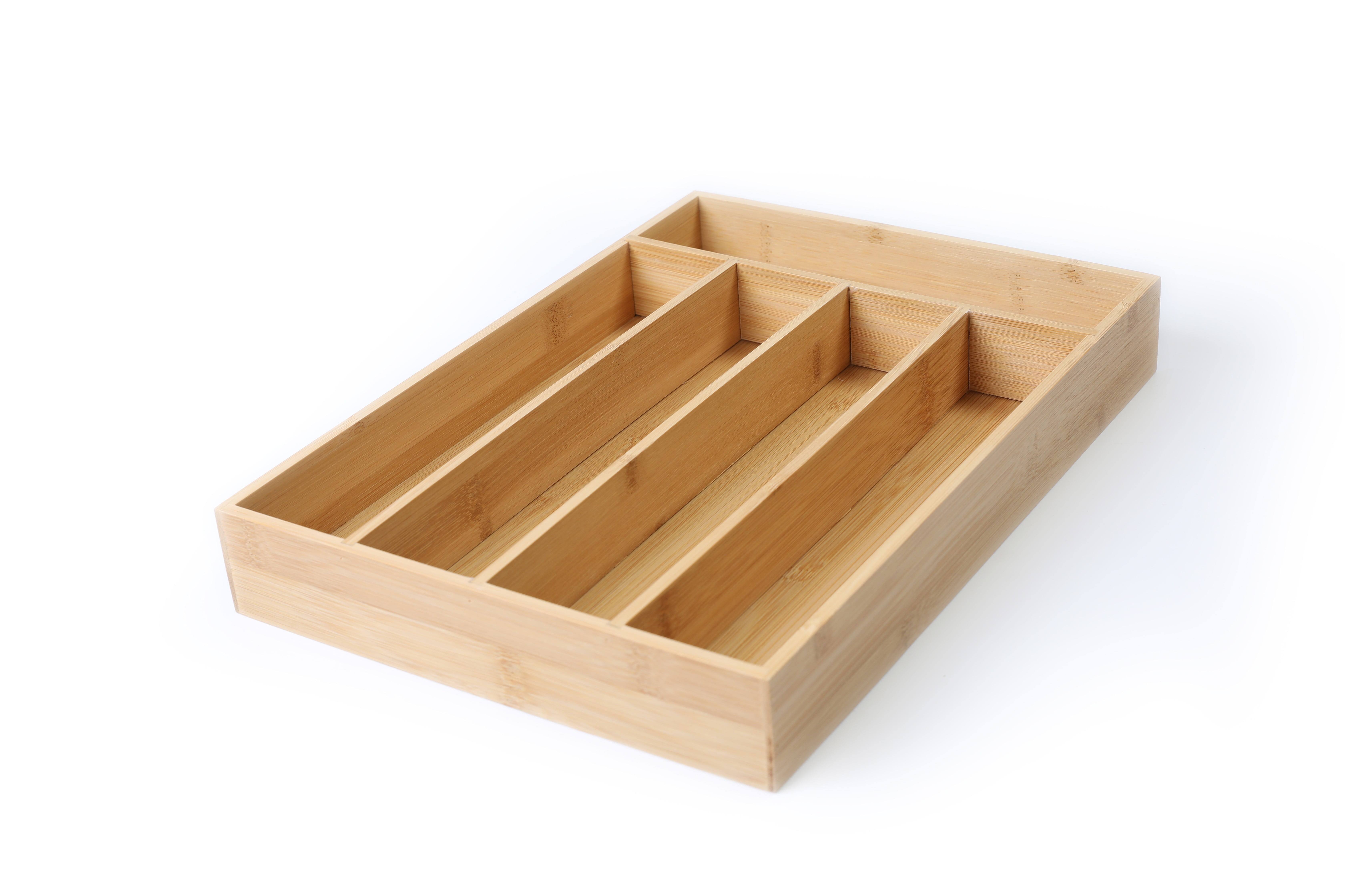 Cal-Mil 4-Slot Natural Bamboo Cup and Lid Organizer - 4 1/2W x 20D x 19  1/2H