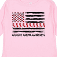 thumbnail image 4 of Inktastic Aplastic Anemia Awareness Red and White Ribbons and Flag Boys or Girls Long Sleeve Toddler T-Shirt, 4 of 5