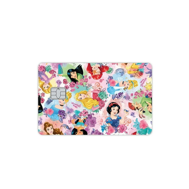 Cartoon Credit Debit Card Matte Skin Stickers Transportation Card Decoration Elsa Ariel Cinderella Belle Princess Girls Decal