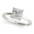 thumbnail image 2 of Dash Jewelry Princess Cut 1.9 Ct Moissanite Wedding Anniversary Ring - 14K White Gold Plated Moissanite Ring - Hidden Halo Ring - Anniversary Gifts - Romantic Gifts for Her - Gold Plated Ring, 2 of 6