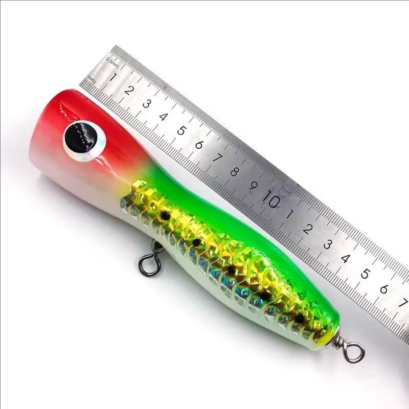 WD104 Popper Fishing wood lure 65g 17cm TopWater Artificial Bait Trolling Popper Dep sea fishing lure Solid wooden Hard bait