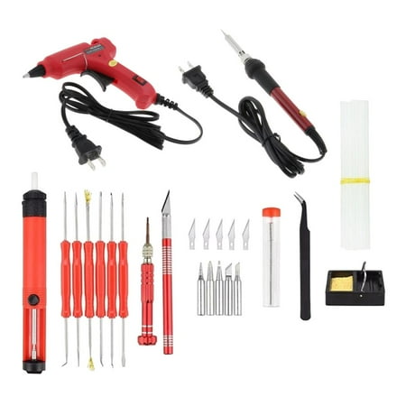 

Iron Kit Adjustable Temperature Welding Tools with Replacement Tips 200℃ - 450℃ Red