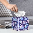 thumbnail image 6 of Logiee Tissue Box Cover 5X5X5'' PU Leather Tissue Holder Square Tissue Cube Box Organizer for Bathroom Vanity Countertop,Car,Night Stands,Office,Home,Kitchen (flower Skull starry sky), 6 of 8