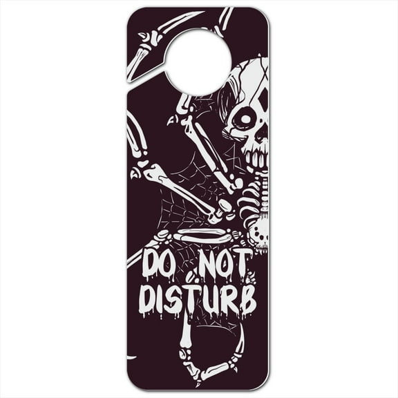 Creepy Bone Skeleton Spider Plastic Door Knob Hanger Sign
