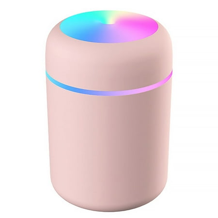 

Mini Humidifier Bedroom Office Living Room Portable Low Noise Diffuser Atmosphere Light Mist Sprayer Pink