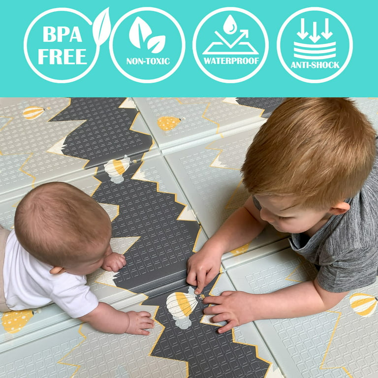 Extra Large Waterproof Foam Padded Play Mat for Babies Play