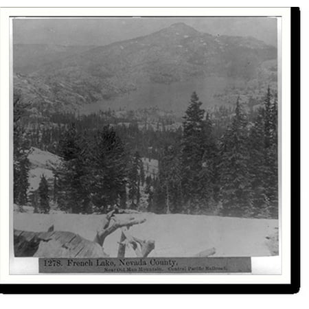 Historic Print, French Lake, Nevada County, near Old Man Mountain, Central Pacific Railroad, 18" x 24"