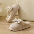 thumbnail image 4 of KANG Cozy Winter Slippers With Bow Detail Soft Fleece Lined Shoes For Indoor Comfort And Warmth Sole, 4 of 6
