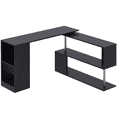 thumbnail image 4 of Black Modern L-Shaped Home Office Desk - 3-Tier Storage Shelves & Built-In Bookshelf, 4 of 7