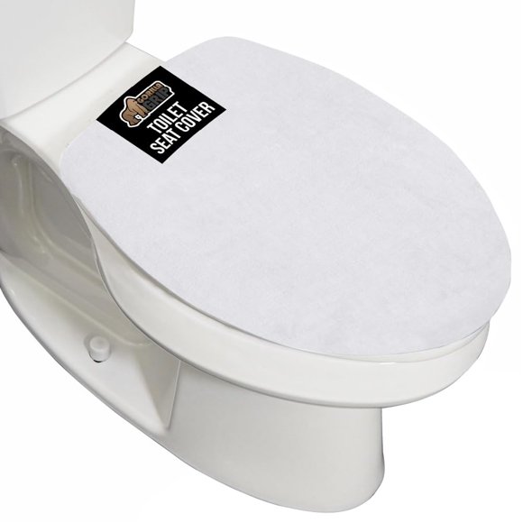 Funda de asiento para tapa de inodoro GORILLA GRIP, espuma viscoelástica gruesa, blanca
