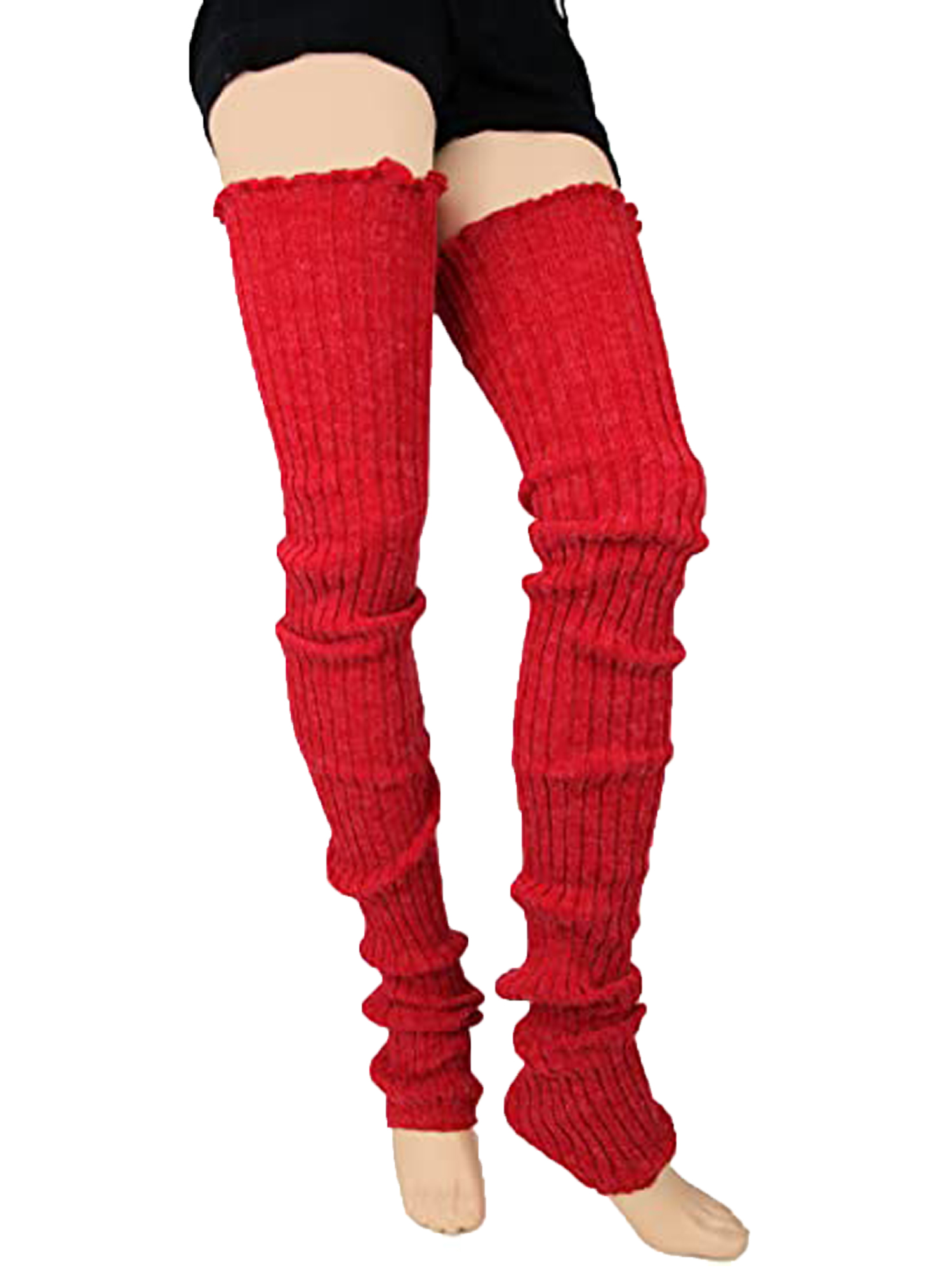 Inevnen Women's Winter Thick Knit Extra Long Thigh High Leg Warmers ...