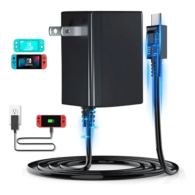 Adapter Para Nintendo Switch/lite 2.6a Fast Cargador 1.5m Xtellar Color Negro