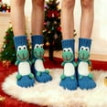 thumbnail image 3 of CYBIBO 3D Knit Animal Socks, Cute Animal-Themed Soft Handmade Crochet Socks for Women Men, Warm Cotton Cozy Warm Floor Socks for Winter Indoor, Funny Gift Socks, Blue Dinosaur, 3 of 5
