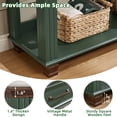 thumbnail image 5 of Buildhom 46" Farmhouse Console Table with 2 Drawers, Rustic Wood Sofa Table Behind Couch, Entryway Table with Open Shelf for Living Room, Green, 5 of 9
