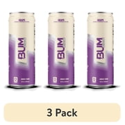 (3 pack) Bum Energy Grape Energy Drink, 112 mg Natural Caffeine, 12 fl oz Can