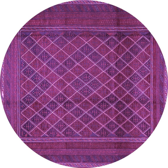 Ahgly Company Indoor Round Persian Purple Traditional Area Rugs, 5' Round
