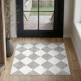 thumbnail image 3 of BERTHMEER 2'x3' Small Area Rugs for Doorway Bedroom Entryway Kitchen Dorm Entrance Geometric Modern Rhombus Checkered Contemporary Non Slip Washable Rugs,Gray, 3 of 6