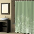 thumbnail image 2 of Fabric Shower Curtain, White Flowers Butterfly Plants Hand Drawing Sage Green Bathroom Curtain with 12 Hooks Waterproof No Bad Odor Machine Washable Bath Curtains for Bathroom, Spa Room, 66"x72", 2 of 6
