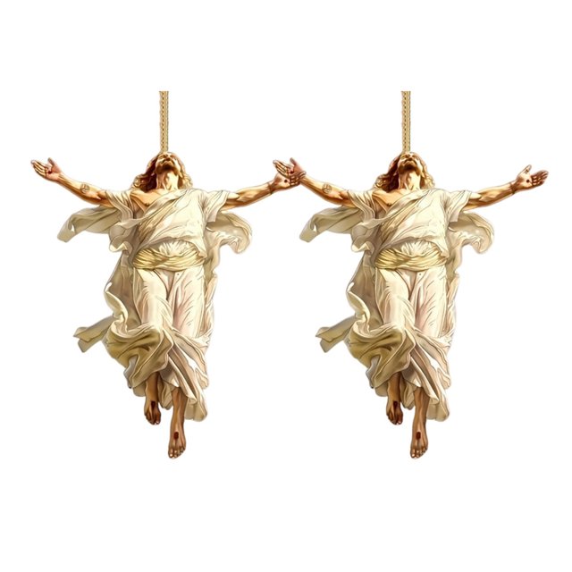 Visland 2D Acrylic Jesus Christ Ornament Car Rearview Mirror Hanging Decor Auto Interior Religious Gift for Christian Retro Faith Accessories