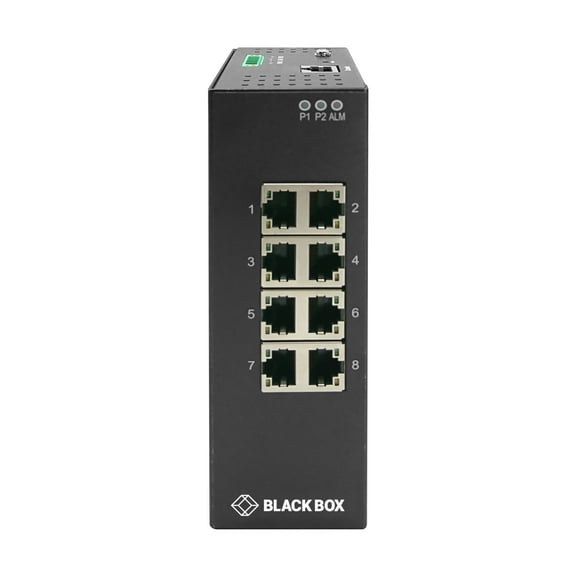 Black Box Industrial Gigabit Ethernet Managed L2  Switch Extreme Temperature (8)RJ-45
