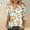 Green#2, variant on Plus Size 3/4 Sleeve Tops for Women,Women Vacation Style Floral Leisure Print Round Neck Three Quarter Sleeve 3/4 Sleeve T-shirt Loose Khaki XXXXXL
