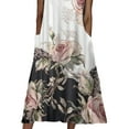 thumbnail image 4 of FASHIONWT Elegant Floral Print Summer Midi Knee-Length Pockets Women Jumper Dress, 4 of 4