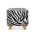 thumbnail image 2 of SCRAWLGOD Zebra Print Black White Footstool Slipcover, Anti Dust Foot Rest Cushion Non Slip Square Slipcover for Ottoman with Elastic Buttom for Living Room, 2 of 7