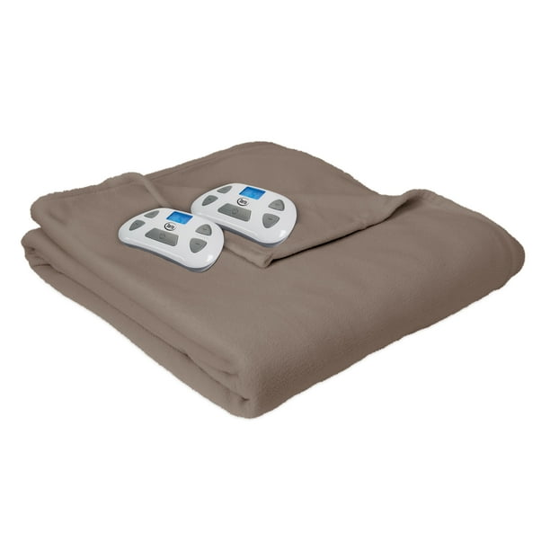 Serta MicroFleece Electric Heated Blanket, King, Beige