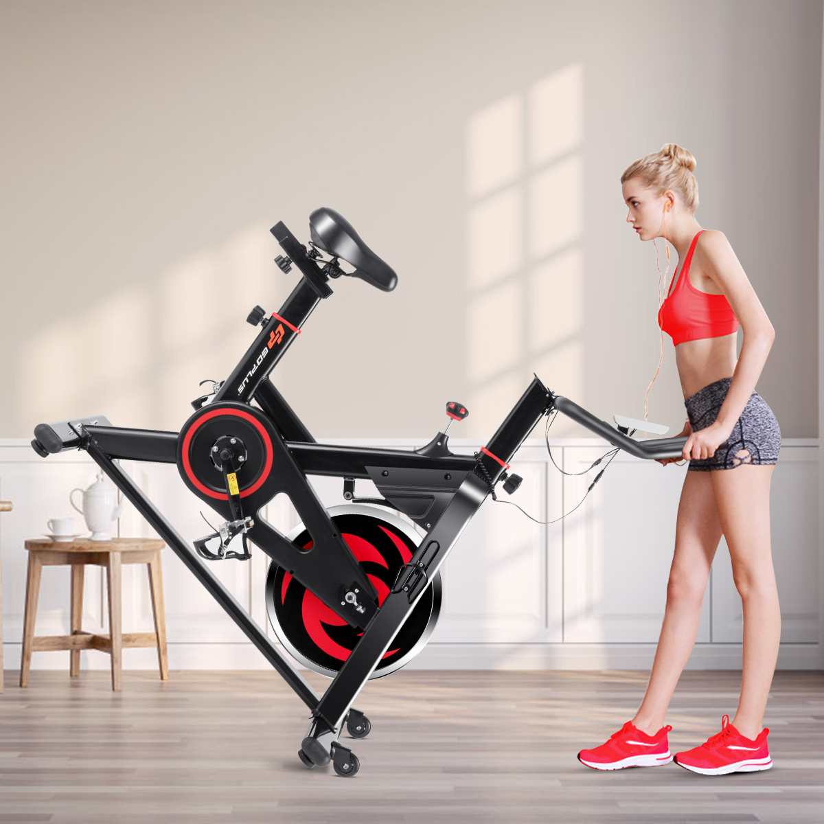 Stationary Exercise Magnetic Cycling Bike 30Lbs Flywheel Home Gym Cardio Workout - image 4 of 10