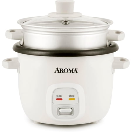 Rice Cooker, 2-Cup (Uncooked) / 4-Cup (Cooked), Steamer, Grain Cooker, Soup Maker, Oatmeal Cooker, Auto Keep Warm, 1 Qt, White, ARC-302-1NG