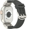 thumbnail image 3 of Wristband for Apple Watch Ultra 2/1 Band 49mm 45mm 44mm 42mm, Breathable Sport Silicone Rubber Band Strap with Adjustable Alloy Secure Buckle for iWatch Series 9 8 7 6 5 4 SE 3 2 1, Gray, 3 of 11