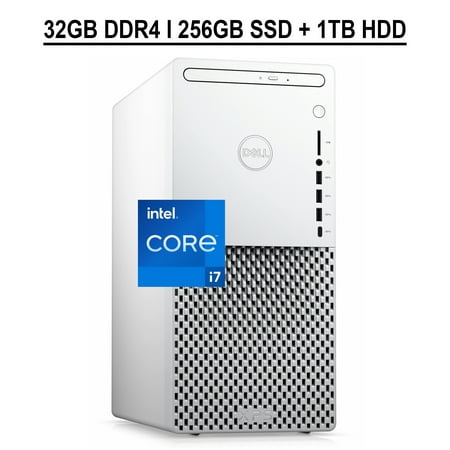 Dell XPS 8940 Desktop Computer, Intel Core i7-11700, 32GB RAM, 1TB HD & 256GB SSD, DVD-RW, Windows 10, White
