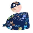 thumbnail image 3 of 1 paquete de sombreros buffant ajustables con botones gorra de trabajo Sweatband Tie Back sombreros Unisex Scrub Caps cubiertas para el cabello para Carro Yinane Sombreros Bouffant, 3 of 8