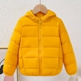 thumbnail image 3 of Aayomet Boys' Hooded Puffer Jacket Water Resistant Warm Winter Coat Soft Fleece Lined Outerwear Jacket (Yellow, 6-7 Years), 3 of 4