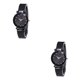 thumbnail image 1 of Guardurnaity Reloj de cuarzo con esfera de estrella Reloj de de metal de cuarzo analógico casual clásico para mujer con correa de acero negro 2piezas, 1 of 6