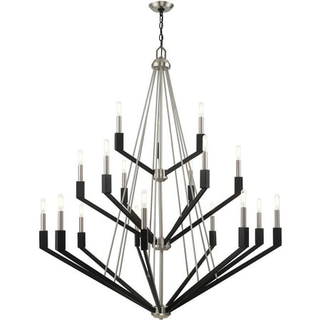 

Pendants 9 Light Fixtures With Brushed Nickel and Black Finish Steel Material Candelabra 52 540 Watts