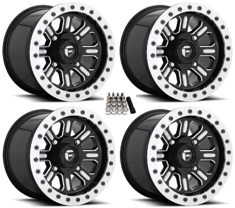 Fuel Hardline Beadlock UTV Wheels Black 15x7/15x10 Polaris RZR 1000 XP