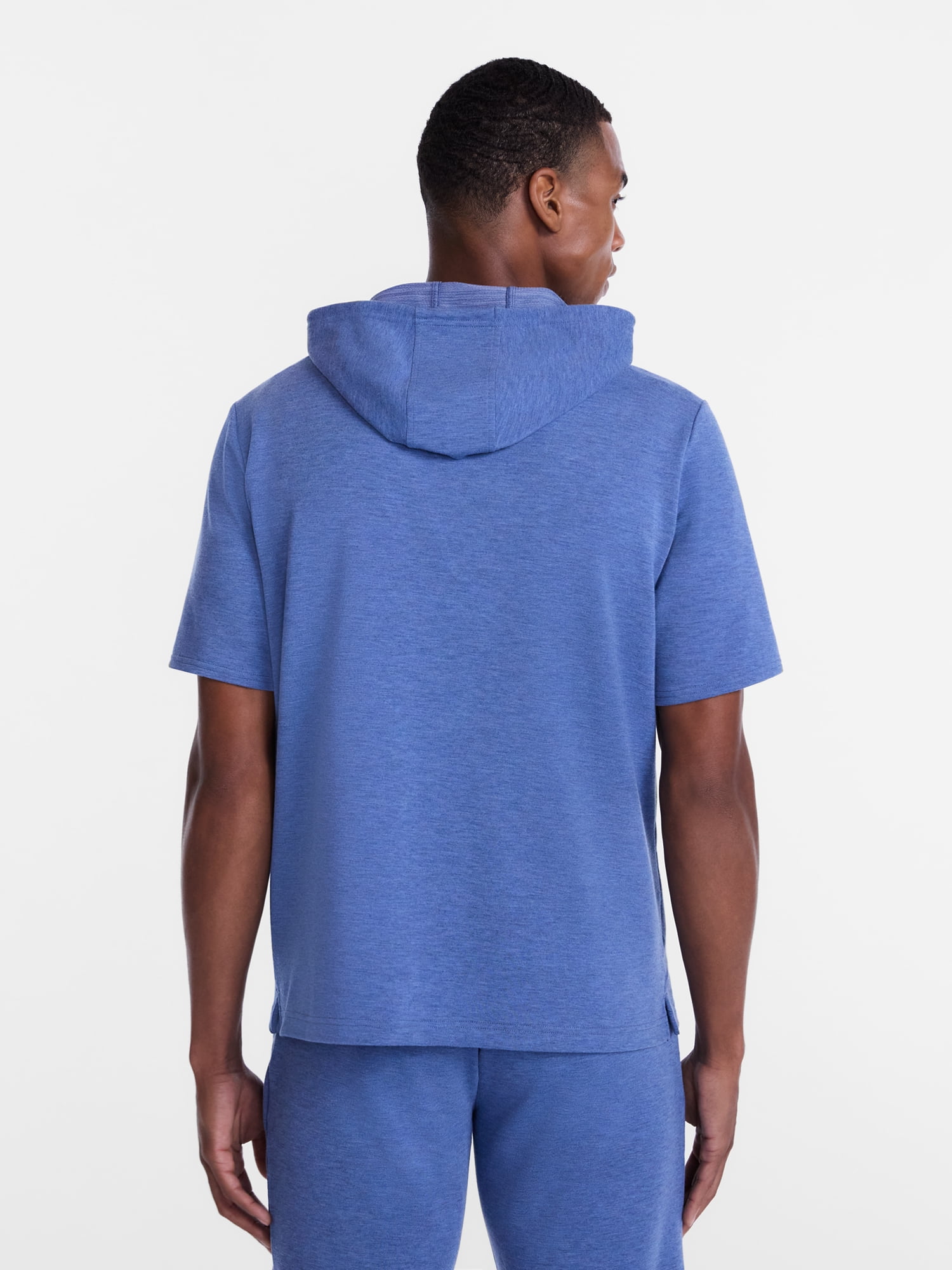 Athletic Works Men's and Big Men's Performance Coach Style Short Sleeve Hoodie Sweatshirt, Sizes XS-5XL