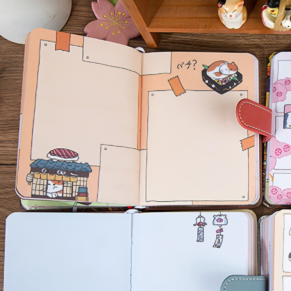 Kawaii Journal Notebook, Sushi Journal, Cute Cat Journal Notebook, Japanese Cute Kawaii Journal