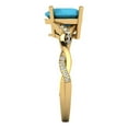 thumbnail image 3 of 2.1ct Heart Cut Blue Turquoise 18k Yellow Gold Engraving Statement Bridal Wedding Designer Ring Size 3.5, 3 of 5