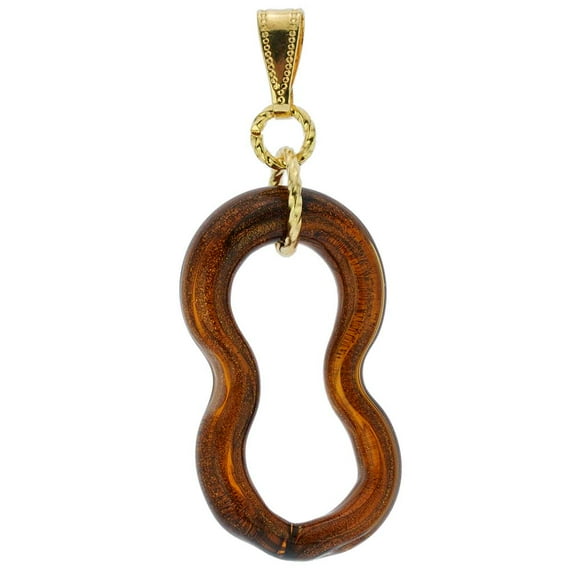 GlassOfVenice Murano Glass Infinity Pendant - Golden Brown