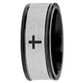 thumbnail image 2 of Men's Stainless Steel with Black IP Plating Lord's Prayer Spinner Band, 7.5mm, 2 of 5