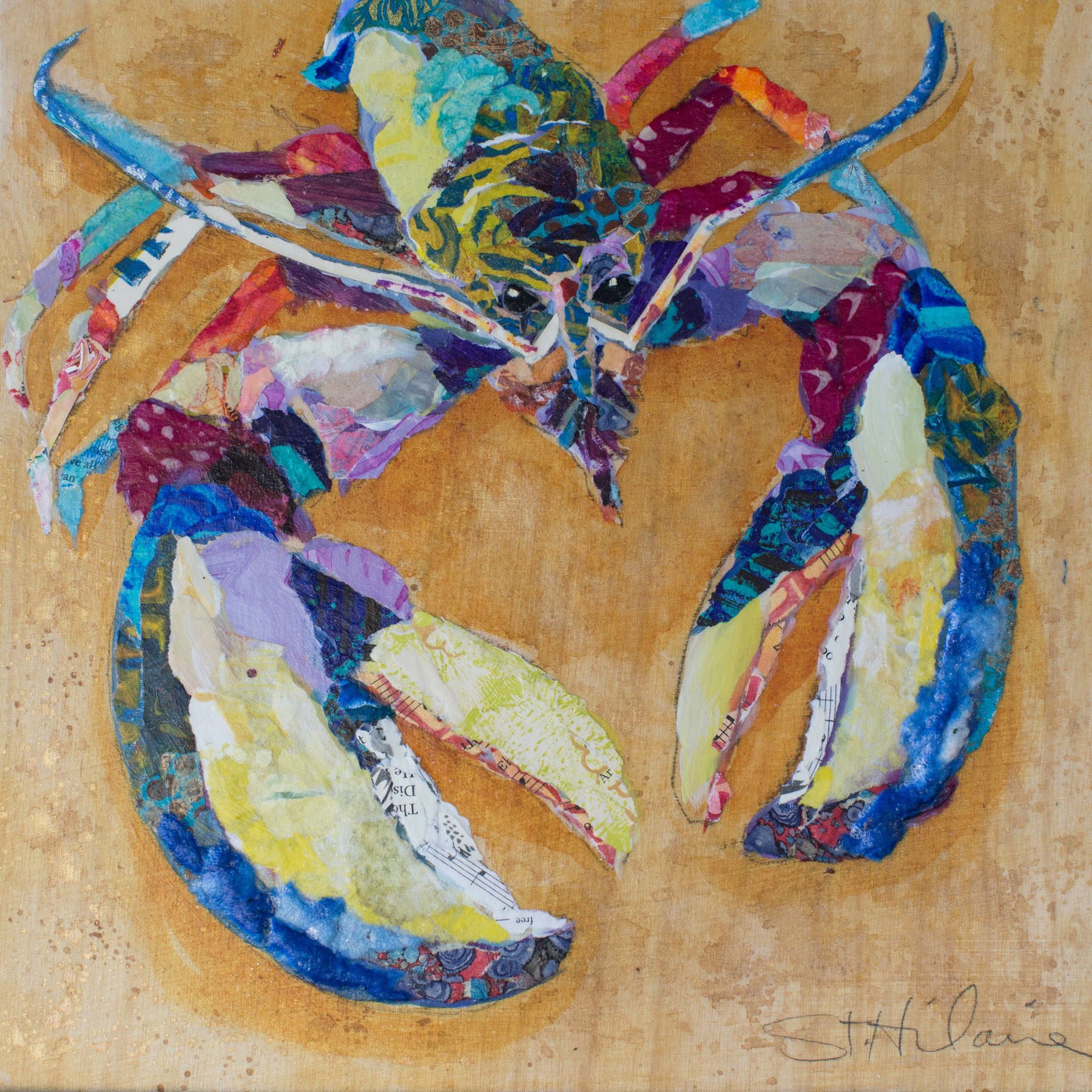 "Tropical Lobster" Painting Print on Wrapped Canvas