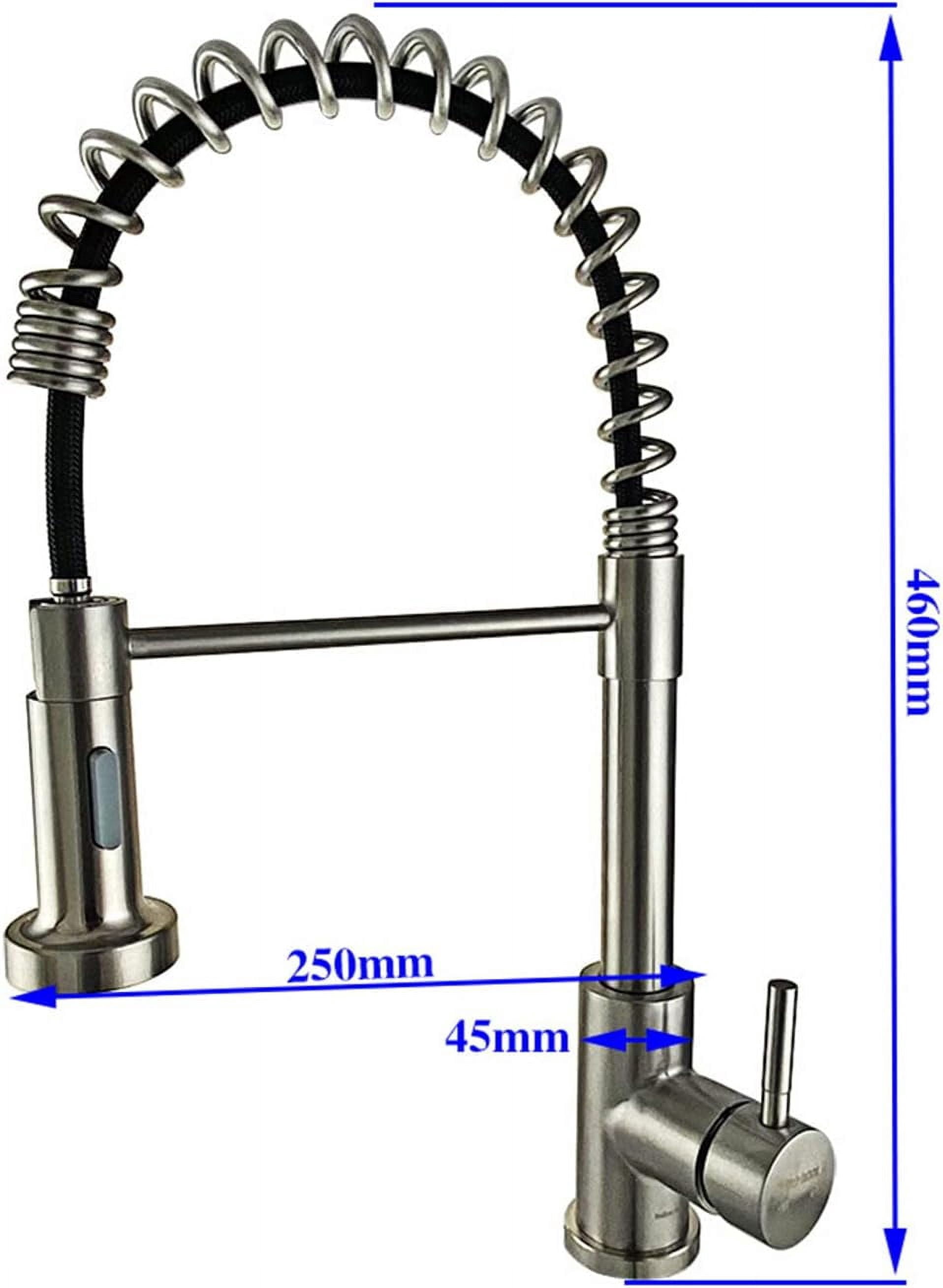 Kitchen Faucet with Pull Down Sprayer Stainless Steel Brushed Nickel Pull Out Kitchen Faucets Commercial Spring Kitchen Sink Faucet Deck Mounted Modern Sink Tap with Standard Fittings