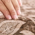 thumbnail image 6 of Toyoso 9'x12' Extra Large Traditional Mocha Rug, Ornate Botanical Border Master Suite Silicone Carpet, 0.25" Slim Machine Washable Non-Slip Area Rug for Great Room, Durable High-Traffic Large Rug, 6 of 9